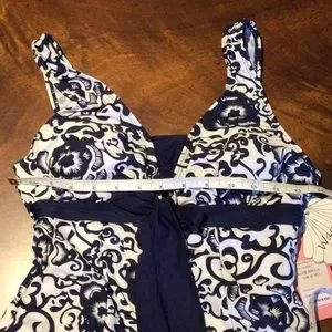 Wantdo Swim Nwt 59 Wantdo Swim Dress Navy White One Piece